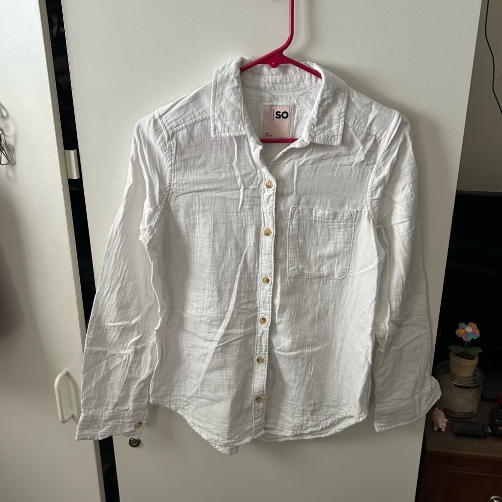 SO White Button Down Shirt